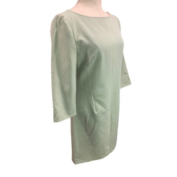 Size 6 Trio Brand Sage Green A-Line Dress Lined 3/4 Sleeve - Picture 7 of 9